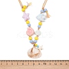 Ceramics Starfish Fish & Resin Shell Shape Pendant Adjustable Cotton Cord Necklaces for Women LS-NJEW-Z100-01A-G-3