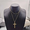 Alloy Cross Pendant Necklaces with Cable Chains WM6513-1