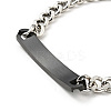 304 Stainless Steel Rectangle Link Bracelet with Cubic Zirconia for Women BJEW-P273-05A-EB-3