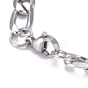 Tarnish Resistant 304 Stainless Steel Figaro Chain ID Bracelets BJEW-G631-01P-4