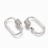 Brass Micro Pave Clear Cubic Zirconia Screw Carabiner Lock Charms ZIRC-T010-10P-2