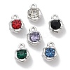 Rack Plating Alloy Rhinestone Charms PALLOY-F311-17P-1