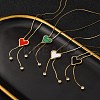 PVD Vacuum Plating 304 Stainless Steel Enamel Heart Pendant Necklaces NJEW-C063-03G-1