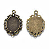 Filigree Wrap Oval Alloy Pendant Cabochon Settings X-PALLOY-N0088-13AB-NF-2
