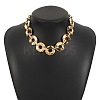 Iron & Alloy Flat Round Link Chain Necklaces for Women LS-NJEW-U046-04G-1