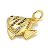 Rack Plating Brass Micro Pave Cubic Zirconia Pendants KK-I718-03G-B-2