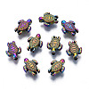 Rack Plating Rainbow Color Alloy Beads PALLOY-S180-343-1