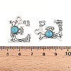 Synthetic Turquoise & Alloy Pendants PALLOY-H146-01AS-E-3