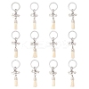 12Pcs Twelve Constellations 304 Stainless Steel Charm & Faux Suede Tassel Keyachins KEYC-JKC01309-2