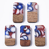 Two-tone Transparent Resin & Walnut Wood Pendants RESI-S384-008A-B08-1