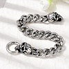 304 Stainless Steel Cuban Link Chains Bracelets for Unisex BJEW-A092-06B-P-2