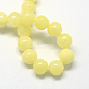 Natural Dyed Yellow Jade Gemstone Bead Strands G-R271-6mm-Y06-1