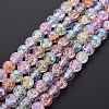 Electroplate Crackle Glass Bead Strands GLAA-S192-C-008B-1
