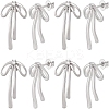 4 Pairs Brass with Cubic Zirconia Stud Earrings for Women EJEW-BC0001-17P-1