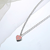 Pink Heart 304 Stainless Steel Pendant Necklaces for Women UK9775-2-1