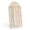 Desktop MDF Covered with Velveteen Cloth Necklace Organizer Display Stands with Iron Hooks ODIS-WH0078-98-1