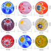Millefiori Glass Round-Single Flower Bead Strands LAMP-CJ0001-15-2