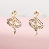 Brass Clear Cubic Zirconia Hoop Earrings EJEW-Q014-36G-5