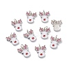Brass Micro Pave Cerise Cubic Zirconia Pendants ZIRC-Z008-15P-2