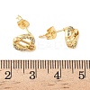 Paper Clip Brass Micro Pave Clear Cubic Zirconia Stud Earrings EJEW-Z144-28G-5