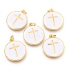 Brass Enamel Pendants KK-B027-02G-2