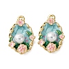 Light Gold Tone Alloy Enamel Pendants LS-ENAM-B028-03KCG-01-1
