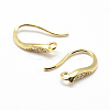 Brass Micro Pave Cubic Zirconia Earring Hooks ZIRC-P071-30G-NR-2