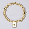 Personality Brass Round Bead Beaded Stretch Bracelets ST0339-2-1