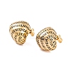 Letter Teardrop Brass Stud Earrings for Women EJEW-G391-02G-2