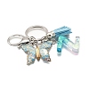 26Pcs Transparent Epoxy Resin & Transparent Acrylic & Faux Suede Tassel Keychain KEYC-JKC01202-26-3