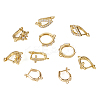 10Pcs 5 Style Brass Micro Pave Cubic Zirconia Hoop Earring Findings EJEW-TA0001-24-2