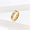 304 Stainless Steel Micro Pave Cubic Zirconia Finger Rings FS-WGAD461-17-2