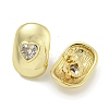 Brass Micro Pave Cubic Zirconia Stud Earrings for Women EJEW-E312-01C-G-2