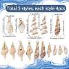 20Pcs 5 Styles Electroplate Shell Shapes Pendants SHEL-SC0001-58-2