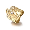 304 Stainless Steel Pave Cubic Zirconia Cuff Rings SA-CBA54F2-06G-4