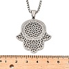 201 Stainless Steel Hollow Religion Hamsa Hand Pendant Necklaces NJEW-M086-01P-3