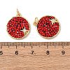 Brass Micro Pave Cubic Zirconia Pendants KK-C143-47G-02-3