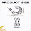 1 Pair Stainless Steel Two-layer C-Shaped Stud Earrings for Women EJEW-LP0012-01P-2