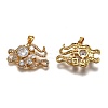 Brass Clear Cubic Zirconia Constellation Charms KK-J278-33G-B-2