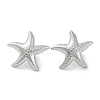 304 Stainless Steel Starfish Stud Earrings EJEW-D281-30S-1