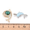 Brass Micro Pave Cubic Zirconia and Enamel Pendants KK-T072-60PG-3