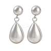 Smooth Teardrop Brass Dangle Earrings for Women EJEW-D280-02P-01-1