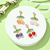 Cherry Natural Gemstone Pendant Decorations HJEW-TA00098-2