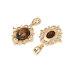 Brass Micro Pave Clear Cubic Zirconia Pendants KK-P302-23G-2