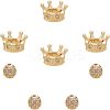 CHGCRAFT 8Pcs 2 Styles CZ Brass Micro Pave Grade AAA Cubic Zirconia Beads KK-CA0001-38G-1