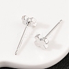 Brass Cross Stud Earrings for Women EJEW-G441-06C-P-3