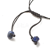 Natural Lapis Lazuli Chips Braided Bead Bracelet BJEW-JB08019-01-5