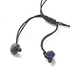Natural Lapis Lazuli Chips Braided Bead Bracelet BJEW-JB08019-01-5