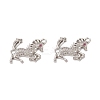 Brass Micro Pave Clear Cubic Zirconia Connector Charms KK-E068-VB019-2