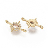 Brass Micro Pave Cubic Zirconia Links connectors KK-T050-23G-02-NF-2